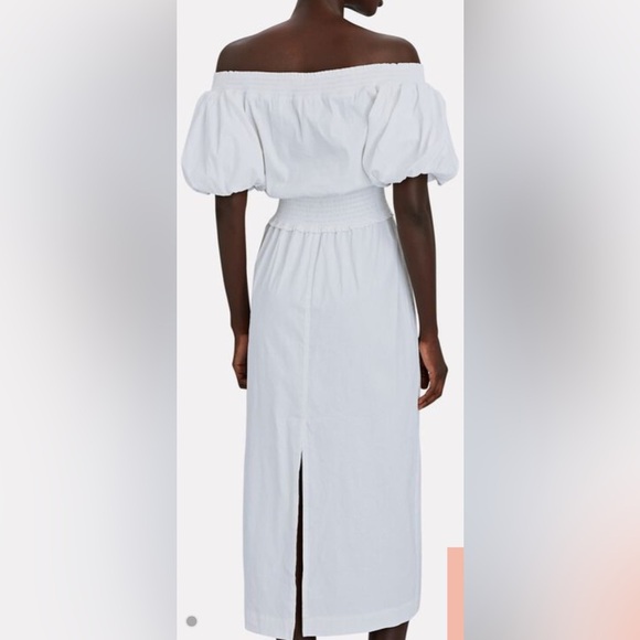 NWT A.L.C. Adena White Off-The-Shoulder Midi Dress Sz 2 Bohemian Ethereal Poplin - Picture 9 of 10